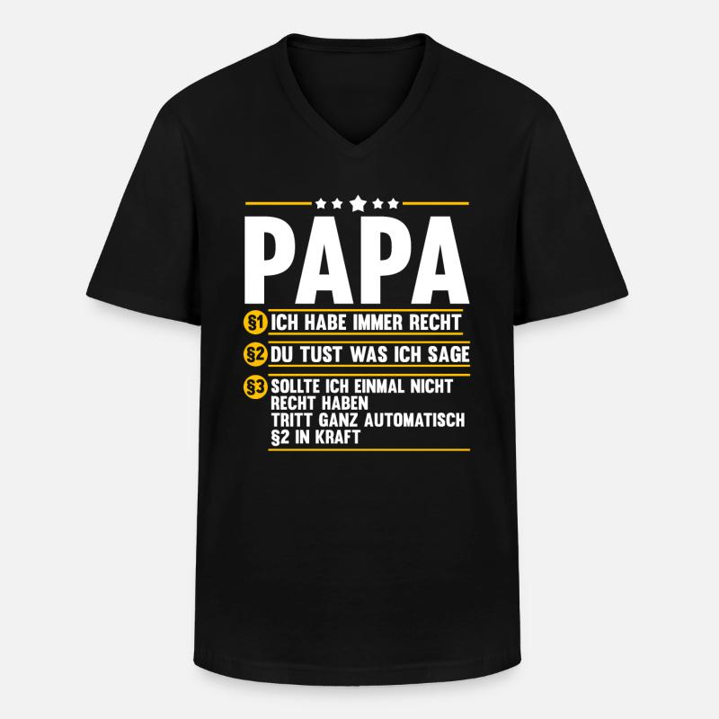 Vater Papi Papa - Männer-T-Shirt mit V-Ausschnitt - Schwarz