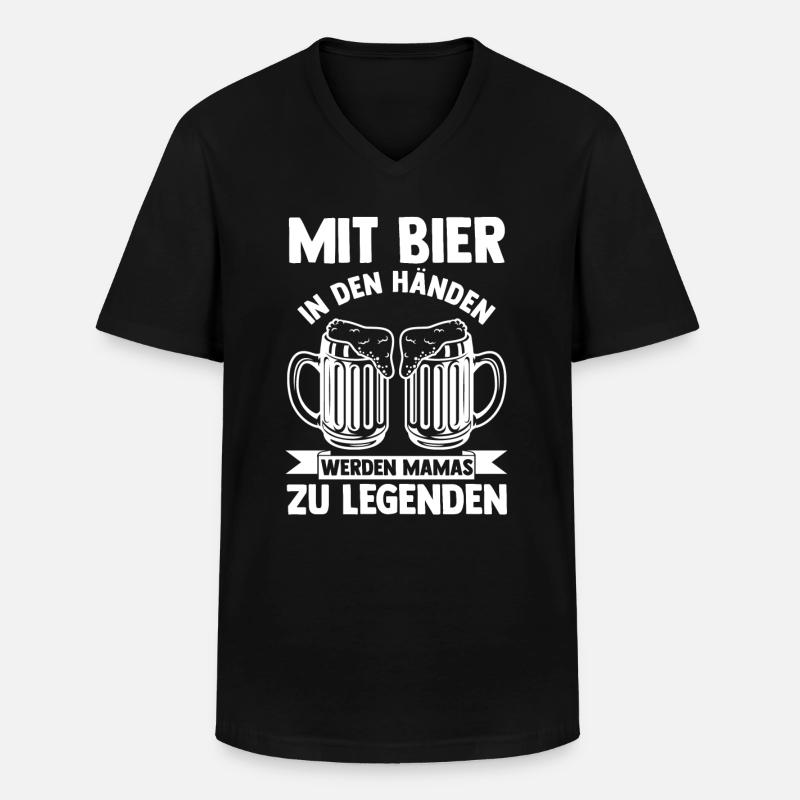 Mutter Bier Mama - Männer-T-Shirt mit V-Ausschnitt - Schwarz