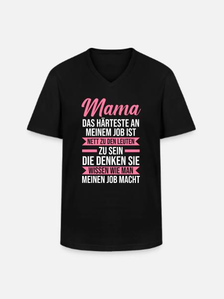 Mutter Mama - Männer-T-Shirt mit V-Ausschnitt - Schwarz