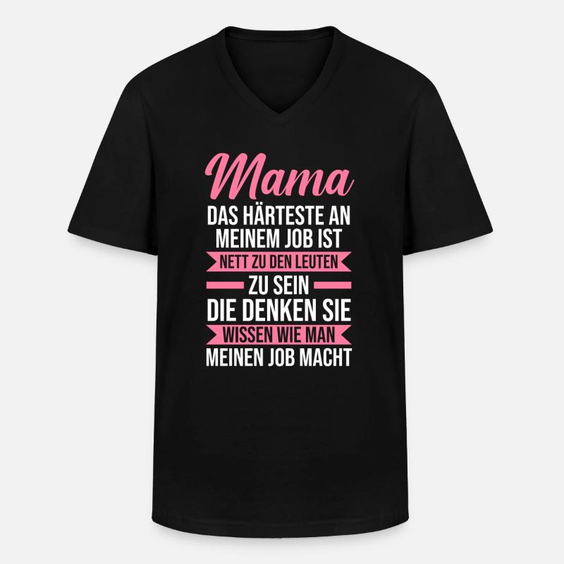 Mutter Mama - Männer-T-Shirt mit V-Ausschnitt - Schwarz