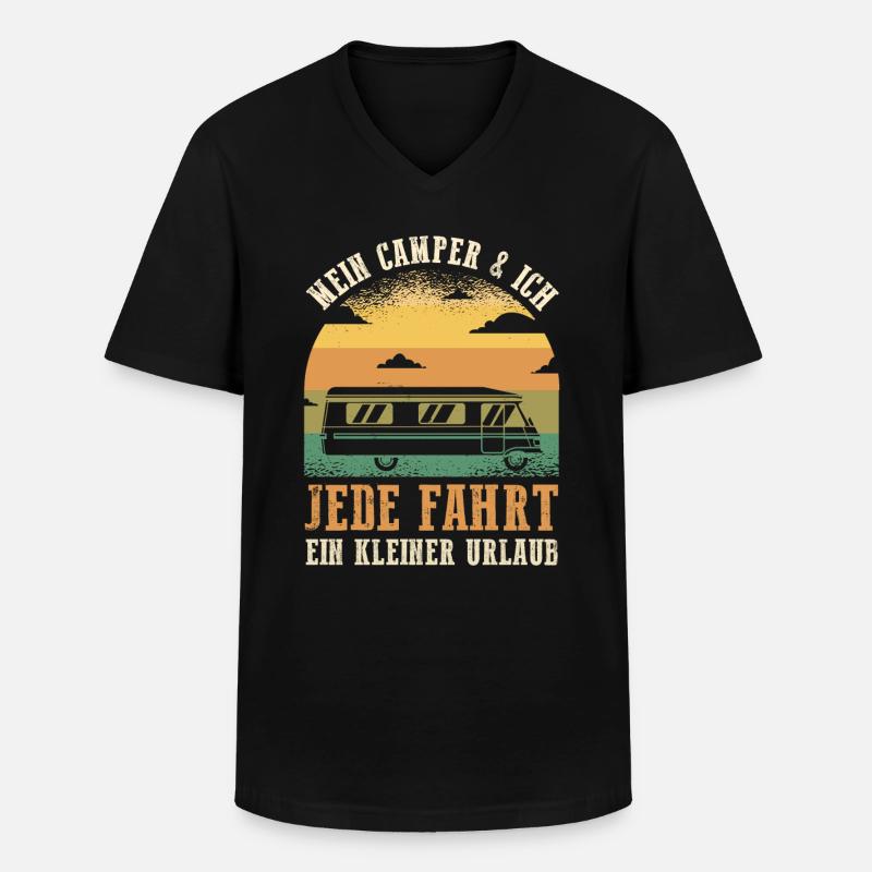 Wohnmobil Wohnwagen Caravan Camping Camper - Männer-T-Shirt mit V-Ausschnitt - Schwarz