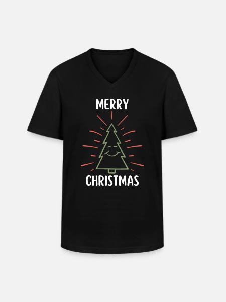 Merry Christmas Funny Christmas Shirt - Men's V-Neck T-Shirt - black