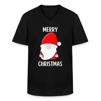 Merry Christmas Funny Christmas Shirt - Men's V-Neck T-Shirt - black - Front - AI Model Male 178 dark (178cm)