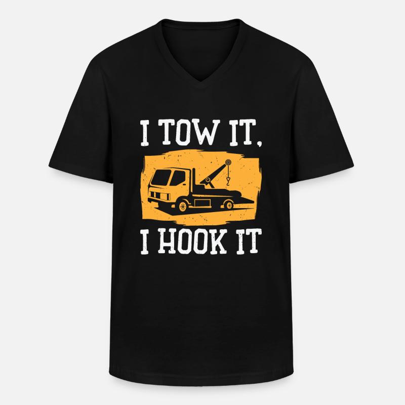 Abschleppwagenfahrer Geschickter Trucker - Männer-T-Shirt mit V-Ausschnitt - Schwarz