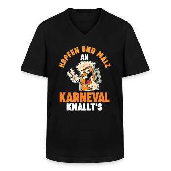 Karnevalskostüm Karnevalist Fasching Bier Karneval - Männer-T-Shirt mit V-Ausschnitt - Schwarz - Vorne - AI Model Male 178 dark (178cm)