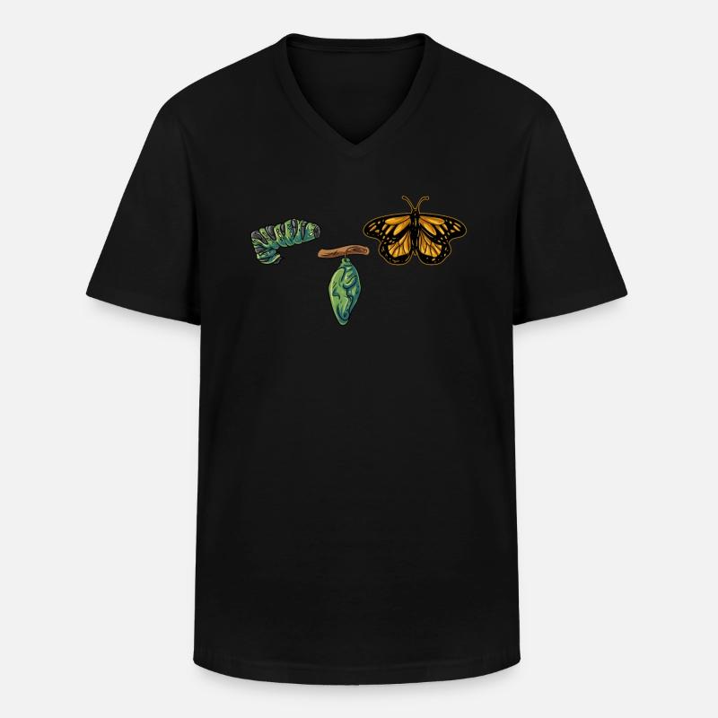Evolution Schmetterling - Männer-T-Shirt mit V-Ausschnitt - Schwarz