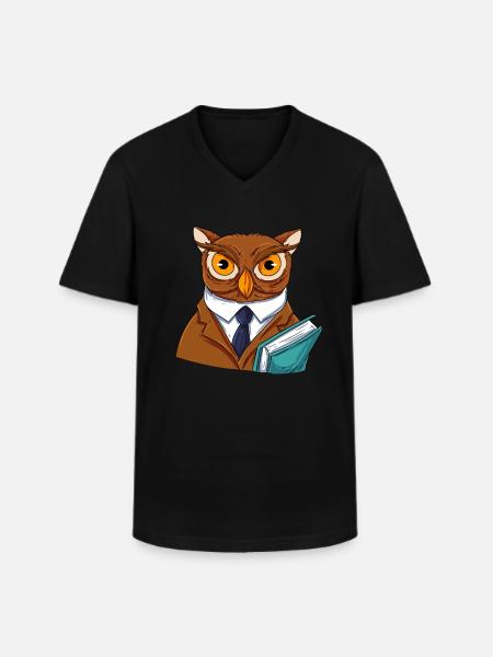 Owl Bird Eagle Owl - Men's V-Neck T-Shirt - black