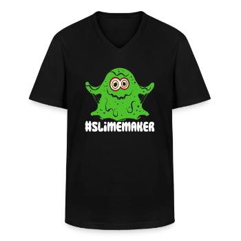 Slime Nerd Lunettes mignonnes adorables pour - T-shirt col V Homme - noir - Devant - AI Model Male 178 dark (178cm)