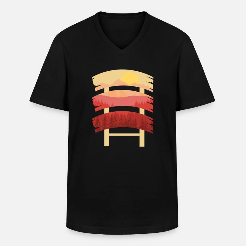 Wanderziel Schild Scenery - Männer-T-Shirt mit V-Ausschnitt - Schwarz