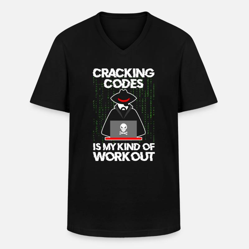 Cybersecurity Professional Hacker Cracking Codes - Men's V-Neck T-Shirt - black