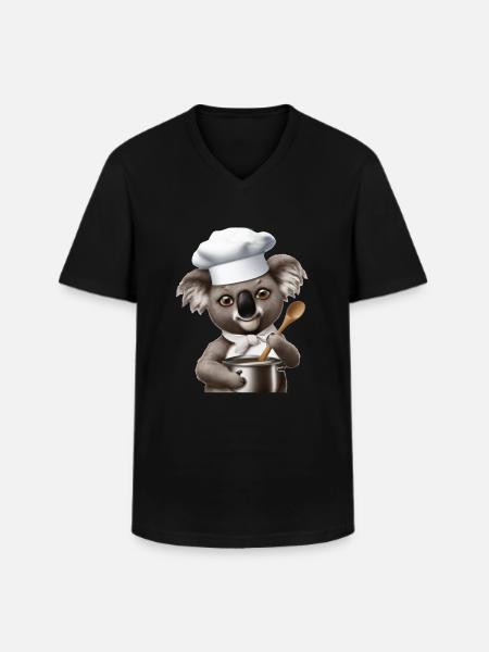Cooking Spoon Koala - Men's V-Neck T-Shirt - black