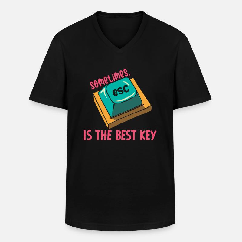 Software Engineer Computer Key Programming - Men's V-Neck T-Shirt - black