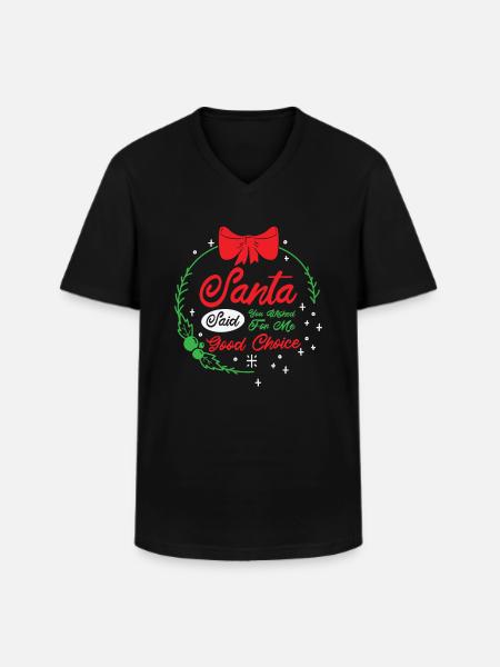 Weihnachtsmann Weihnachtswunsch Urlaubsgeschenk - Männer-T-Shirt mit V-Ausschnitt - Schwarz