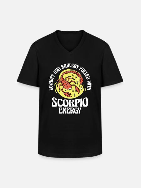 Skorpionens energi astrologisk horoskop - Klassisk herre T-shirt med V-udskæring - sort