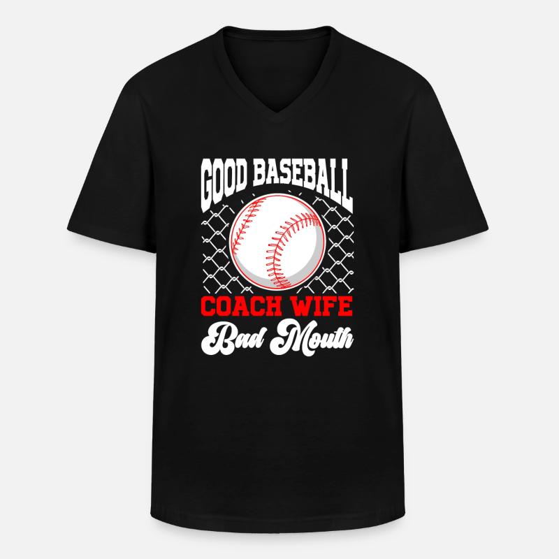 Baseball-Trainerin Ehefrau Berufstätige Mutter - Männer-T-Shirt mit V-Ausschnitt - Schwarz