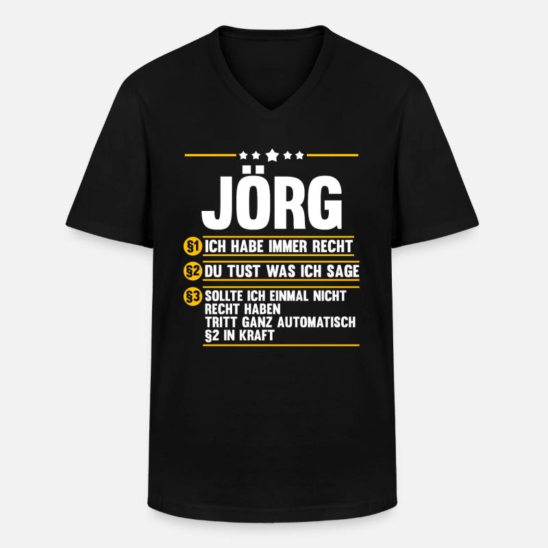 Jorg - Männer-T-Shirt mit V-Ausschnitt - Schwarz