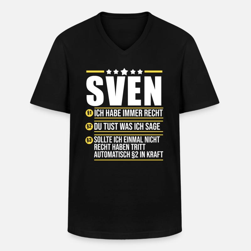 Sven - Männer-T-Shirt mit V-Ausschnitt - Schwarz