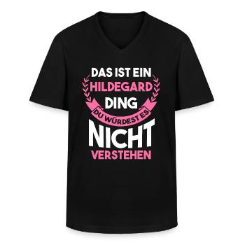 Hildegard - Männer-T-Shirt mit V-Ausschnitt - Schwarz - Vorne - AI Model Male 178 dark (178cm)
