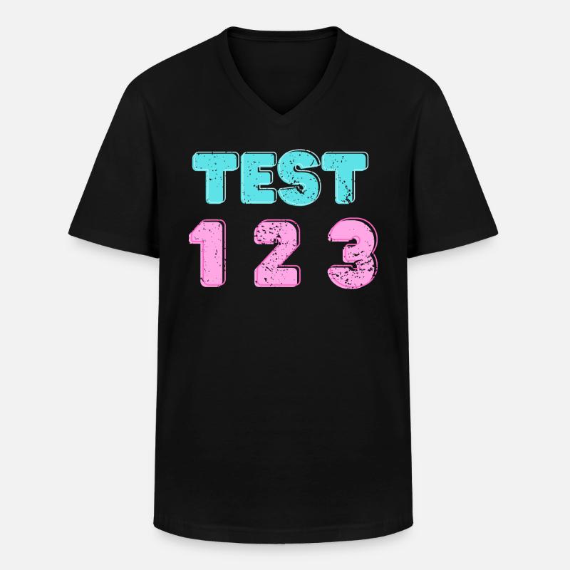 Test 1 2 3 - Männer-T-Shirt mit V-Ausschnitt - Schwarz