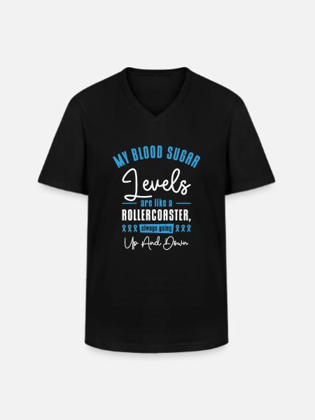 Diabetic Pancreas Diabetes Awareness - Men's V-Neck T-Shirt - black