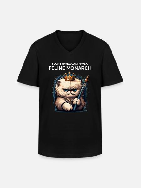 Katzendame - Männer-T-Shirt mit V-Ausschnitt - Schwarz