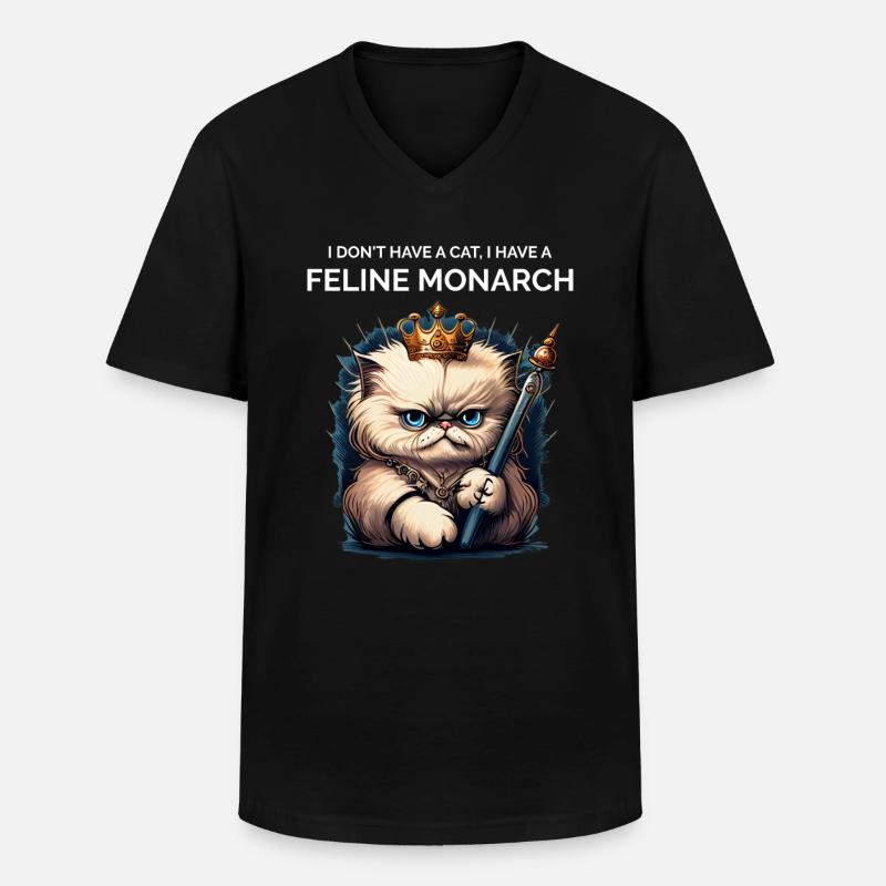 Katzendame - Männer-T-Shirt mit V-Ausschnitt - Schwarz