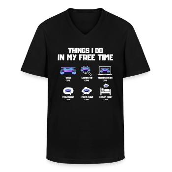 Car geek - Men's V-Neck T-Shirt - black - Front - AI Model Male 178 dark (178cm)