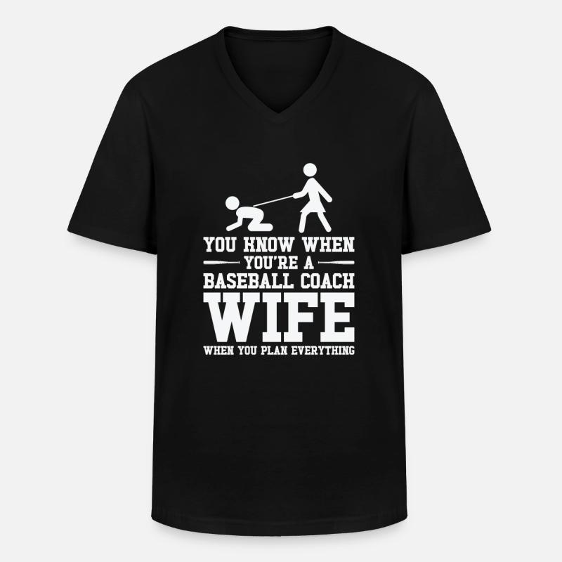 Baseball-Trainerin Ehefrau Berufstätige Mutter - Männer-T-Shirt mit V-Ausschnitt - Schwarz