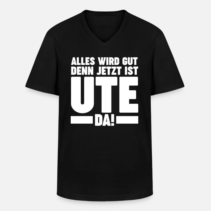 Ute - Männer-T-Shirt mit V-Ausschnitt - Schwarz