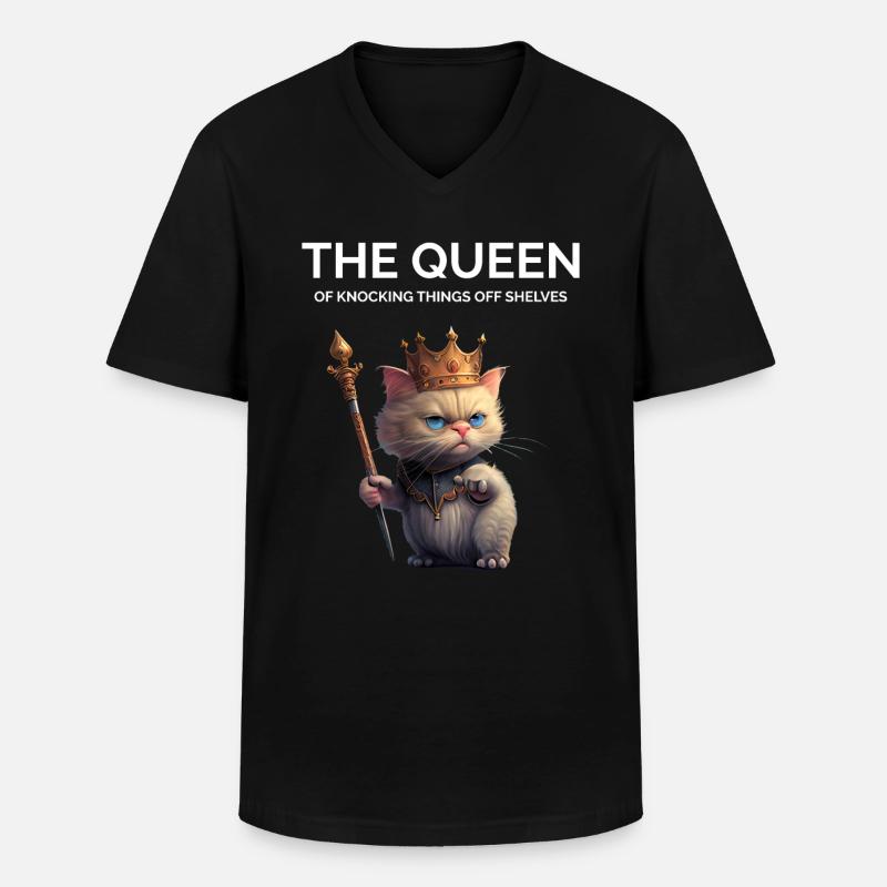 Stolze Katzenmutter - Männer-T-Shirt mit V-Ausschnitt - Schwarz