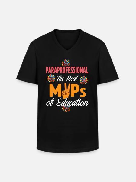 Aide-enseignante enseignante - T-shirt col V Homme - noir