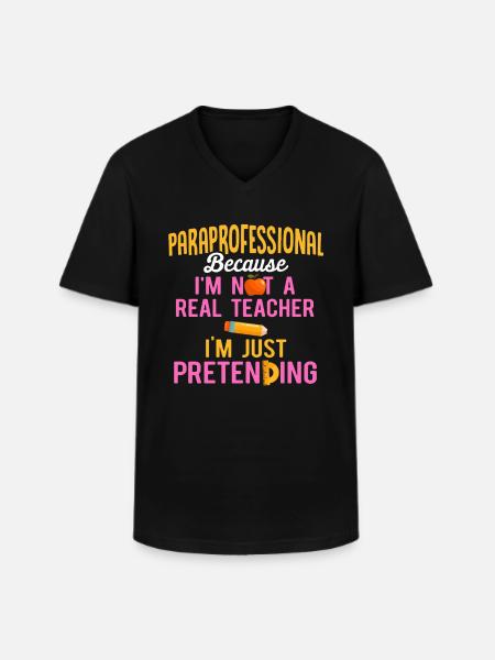 Paraprofessional Teacher Para Educator - Men's V-Neck T-Shirt - black