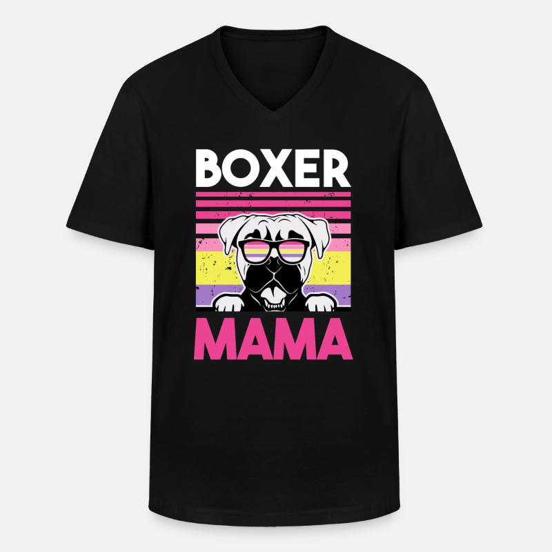 Hund Boxer Mama - Männer-T-Shirt mit V-Ausschnitt - Schwarz