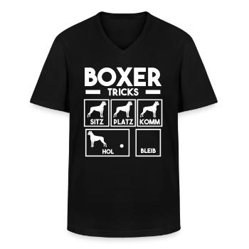 Hund Boxer - Männer-T-Shirt mit V-Ausschnitt - Schwarz - Vorne - AI Model Male 178 dark (178cm)