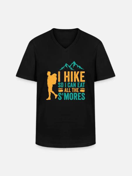 Hiking Camping Mountain Hiker - Men's V-Neck T-Shirt - black