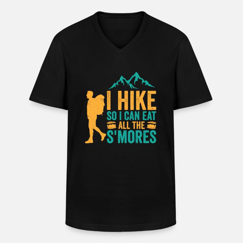 Wandern Camping Bergwanderer - Männer-T-Shirt mit V-Ausschnitt - Schwarz