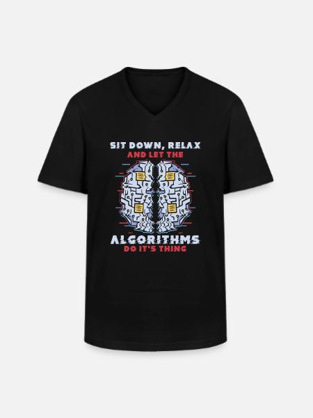 Computer Algorithmus Programmierer Künstliche - Männer-T-Shirt mit V-Ausschnitt - Schwarz