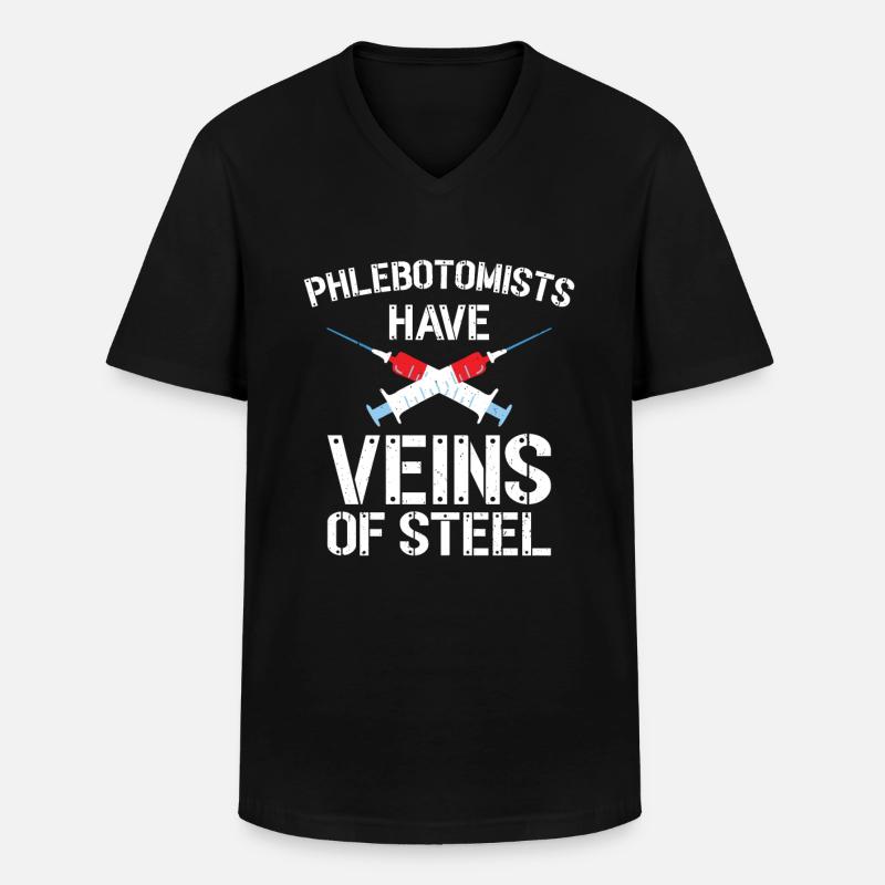 Phlébotomiste Phlébotomie Infirmière Tech - T-shirt col V Homme - noir