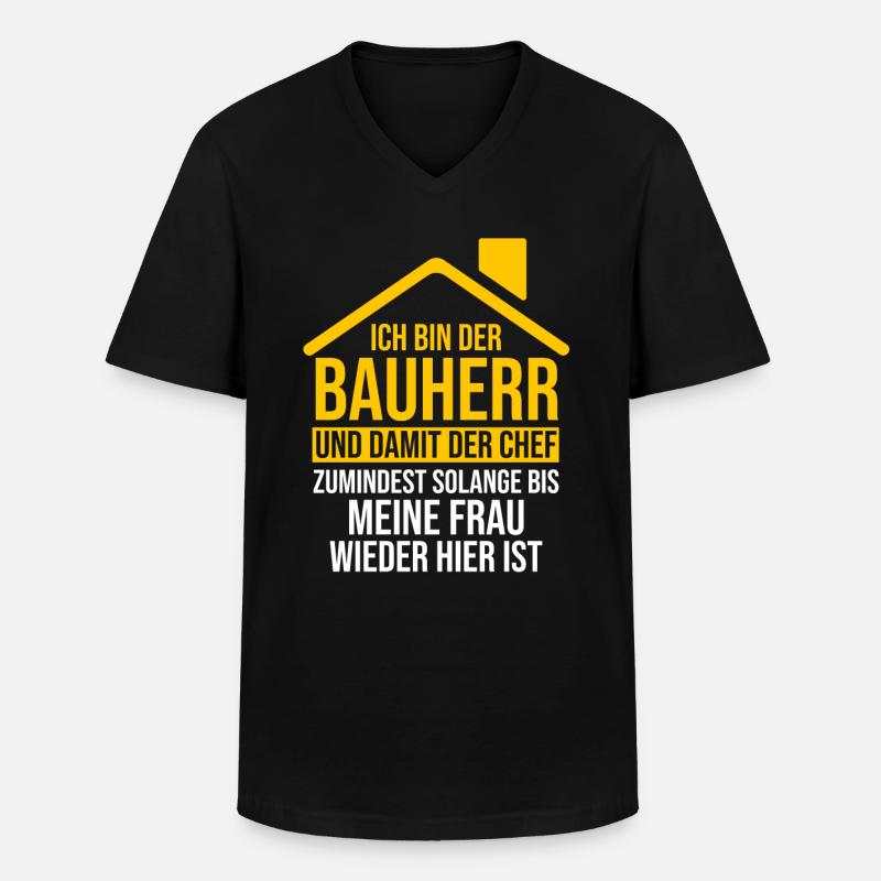 Bauherr - Männer-T-Shirt mit V-Ausschnitt - Schwarz