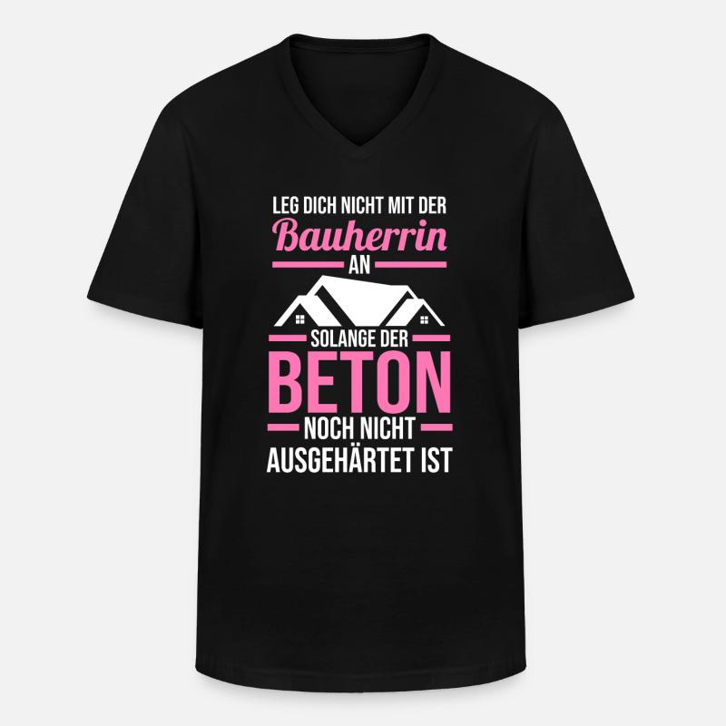 Bauherrin - Männer-T-Shirt mit V-Ausschnitt - Schwarz