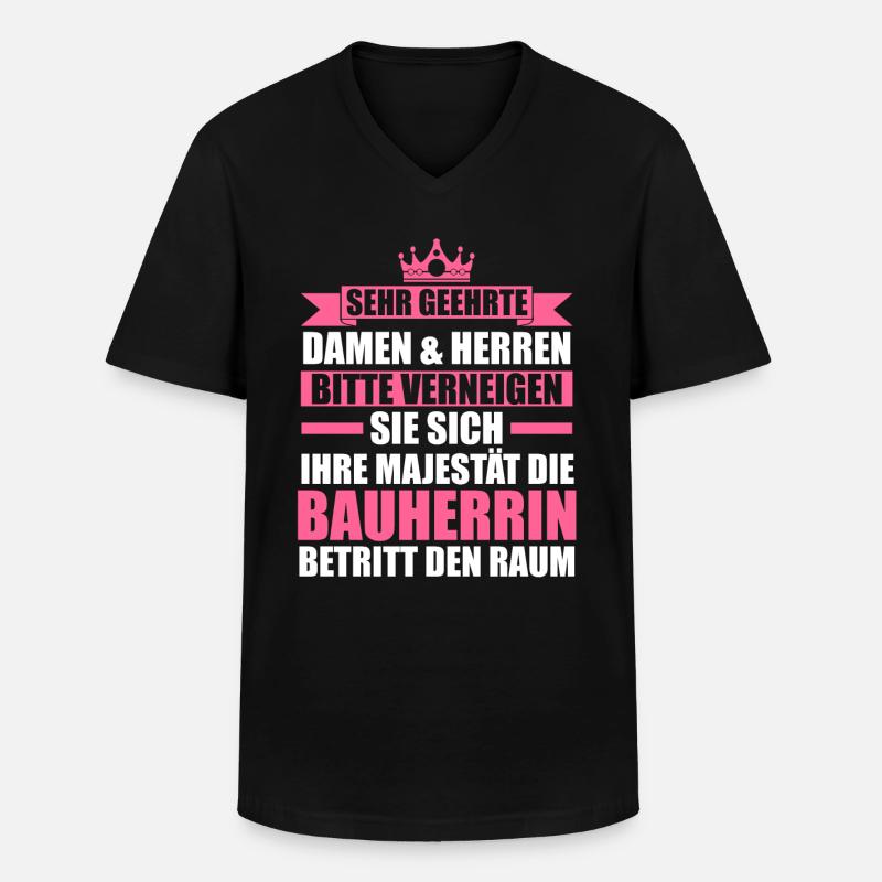 Bauherrin - Männer-T-Shirt mit V-Ausschnitt - Schwarz