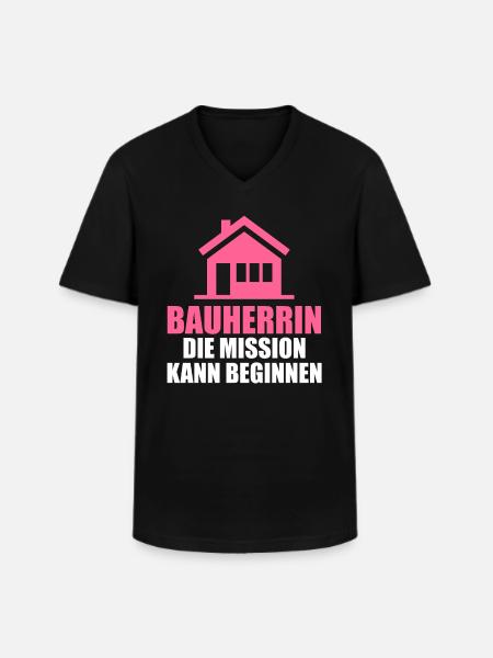 Bauherrin - Männer-T-Shirt mit V-Ausschnitt - Schwarz