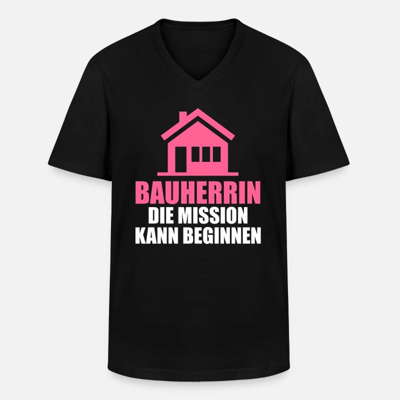 Bauherrin - Männer-T-Shirt mit V-Ausschnitt - Schwarz