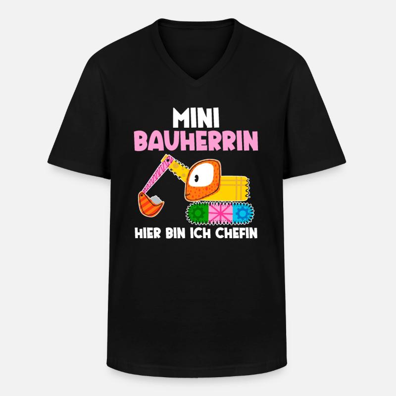 Bagger Bauherrin - Männer-T-Shirt mit V-Ausschnitt - Schwarz