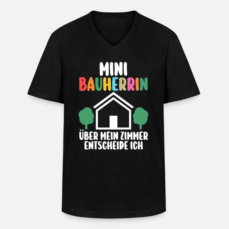 Bauherrin - Männer-T-Shirt mit V-Ausschnitt - Schwarz