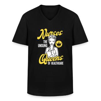 Internationaler Frauentag Pflegekönigin - Männer-T-Shirt mit V-Ausschnitt - Schwarz - Vorne - AI Model Male 178 dark (178cm)