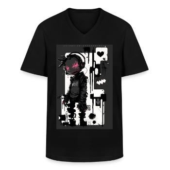 Cyberpunk by ART8NS - Art ON Streetwear - Männer-T-Shirt mit V-Ausschnitt - Schwarz - Vorne - AI Model Male 178 dark (178cm)