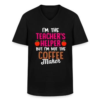 Paraprofessional Teacher Para Educator - Men's V-Neck T-Shirt - black - Front - AI Model Male 178 dark (178cm)