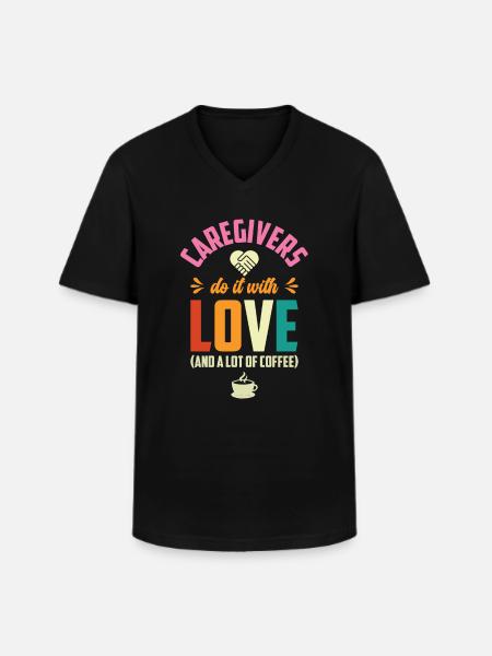 Caregiver Nurse Nursing Caregiving - Men's V-Neck T-Shirt - black