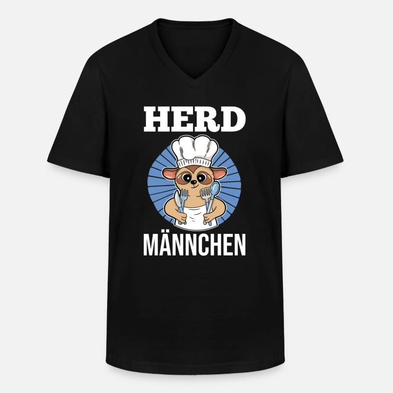 Erdmännchen Herdmännchen - Männer-T-Shirt mit V-Ausschnitt - Schwarz